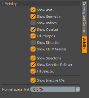 UV Visibility Menu